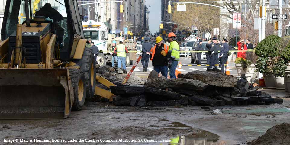 water main breaks plastic pipes