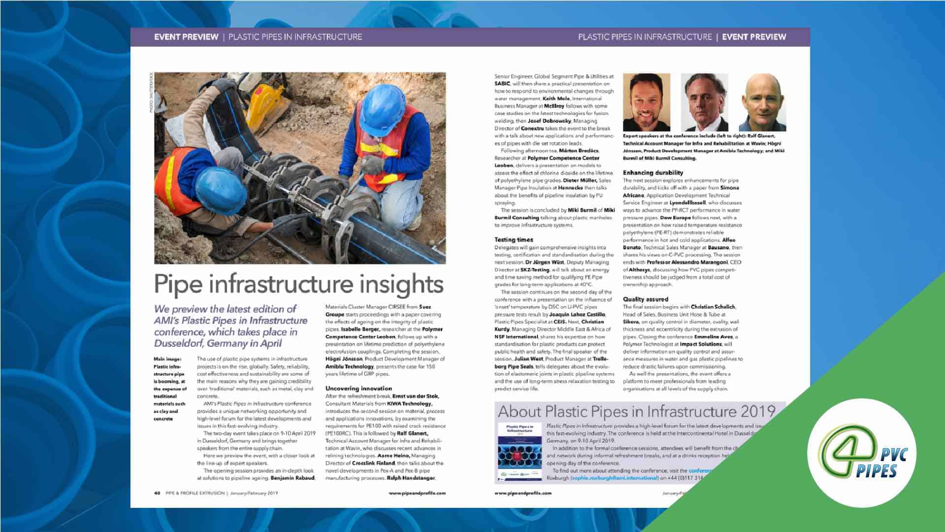 plastic pipes infrastructure 2019